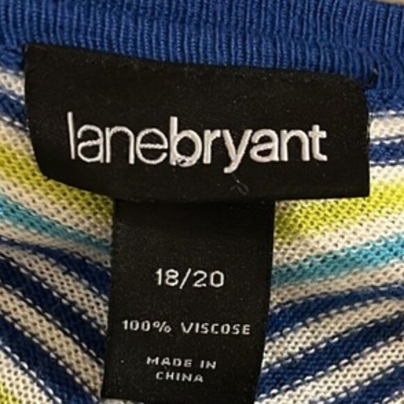 Lane Bryant Women's Blue Green Chevron Button-Down Knit Cardigan Size 18/20 NWOT - Picture 9 of 10